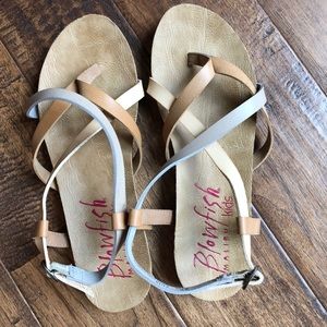 Girls Tan Strappy Sandals